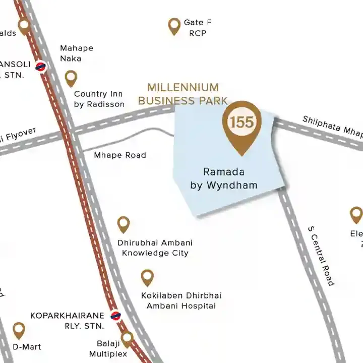 Vishesh Millennium155 Mahape location map, Mahape, Navi Mumbai